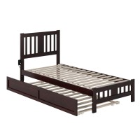 Tahoe Twin Extra Long Bed With Footboard And Twin Extra Long Trundle In Espresso