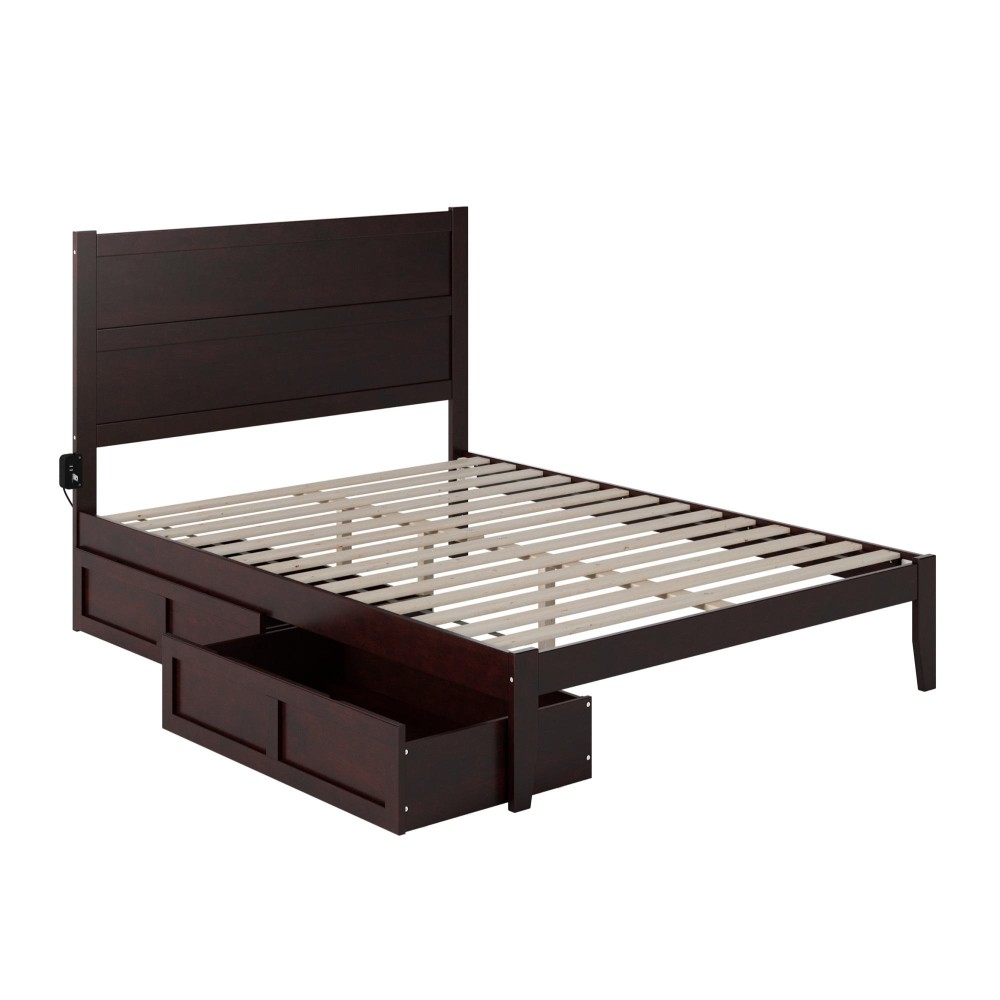 Noho Queen Bed With 2 Drawers In Espresso