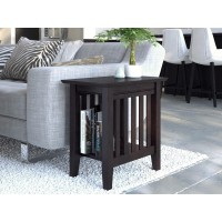 Afi Mission Solid Hardwood Side Table Set Of 2 Black Espresso