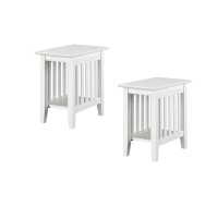 Afi Mission Solid Hardwood Side Table Set Of 2 White