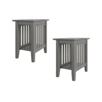 Afi Mission Solid Hardwood Side Table Set Of 2 Grey