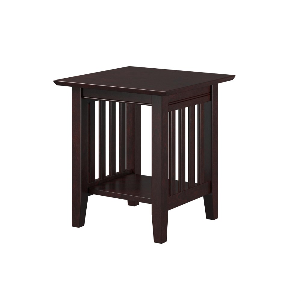 Afi Mission Solid Hardwood End Table Set Of 2 Black Espresso