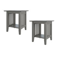 Afi Mission Solid Hardwood End Table Set Of 2 Grey