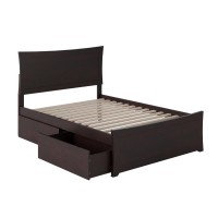 Metro Full Platform Bed With Matching Foot Board With 2 Urban Bed Drawers In Espresso