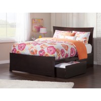Metro Full Platform Bed With Matching Foot Board With 2 Urban Bed Drawers In Espresso