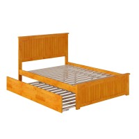 Afi Nantucket Full Size Platform Bed With Matching Footboard And Twin Size Trundle In Caramel Latte