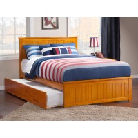 Afi Nantucket Full Size Platform Bed With Matching Footboard And Twin Size Trundle In Caramel Latte