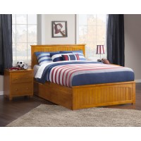 Afi Nantucket Full Size Platform Bed With Matching Footboard And Twin Size Trundle In Caramel Latte
