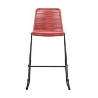 Shasta 26 Outdoor Metal And Brick Red Rope Stackable Counter Stool - Set Of 2