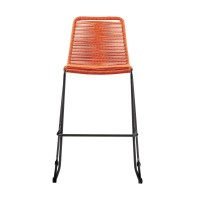 Shasta 26 Outdoor Metal And Tangerine Rope Stackable Counter Stool - Set Of 2