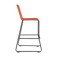 Shasta 30 Outdoor Metal And Tangerine Rope Stackable Barstool - Set Of 2