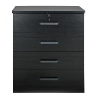 Better Home Products Liz Super Jumbo 4 Drawer Storage Chest Dresser In Black