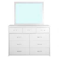 Better Home Products Majestic Super Jumbo 9-Drawer Double Dresser In White