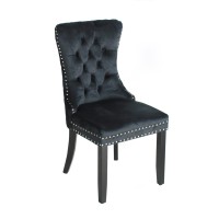 Better Home Products Sofia Velvet Upholstered Tufted Dining Chair Set In Black