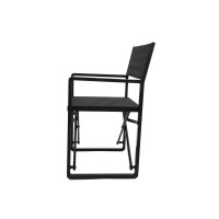Metal Director Chair With X Shaped Braces, Set Of 2, Black