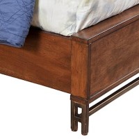 Wooden Queen Size Bed With Honeycomb Design High Headboard, Brown