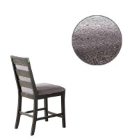 Wooden High Chair With Upholstered Seat And Backrest, Gray