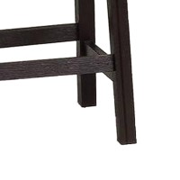 29 Inch Wooden Bar Stool With Upholstered Cushion Seat, Set Of 2, Gray And Black