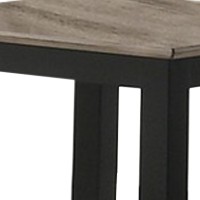 Wooden End Table With One Open Shelf, Black And Gray