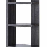 71 Inch Wooden Open Back Display Cabinet With 5 Shelves, Gray