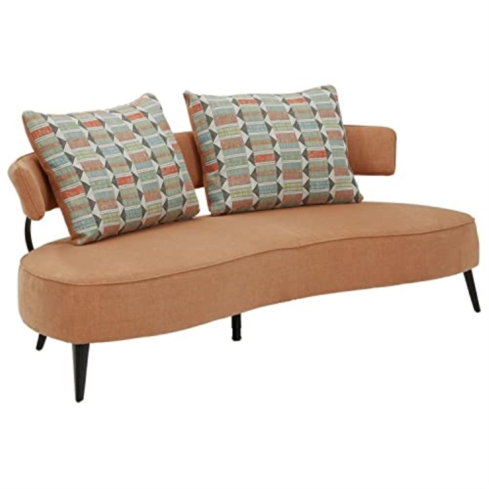 Sofa With Split Back And Cushioned Seating, Orange