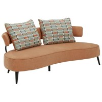Sofa With Split Back And Cushioned Seating, Orange
