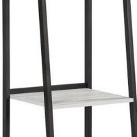 Ladder Bookcase With 4 Tier Shelves And Metal Frame, Gray
