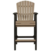 30 Inch Classic Outdoor Barstool Chair, Set Of 2, Rustic Brown And Black