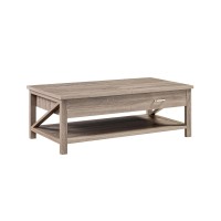 47 Inch Modern Coffee Table, Half Lift Top, Hidden Storage, Taupe Finish