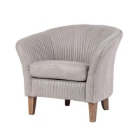 33 Inch Wood Accent Chair, Modern, Channel Tufting, Nailhead Trim, Gray