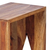 20, 16, 12 Inch Set Of 3 Nesting Accent End Tables, Natural Wood Brown