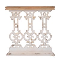 32 Inch Console Table, Fir Wood, Traditional, Scrollwork, Antique White