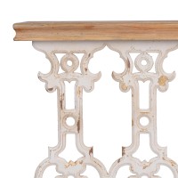 32 Inch Console Table, Fir Wood, Traditional, Scrollwork, Antique White