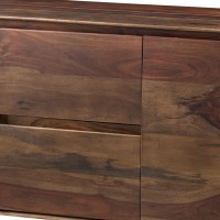 Edin 58 Inch Sideboard Console, 2 Drawers, 2 Cabinets, Sheesham Wood, Brown