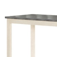 Joss 60 Inch Cottage Counter Height Table, 2 Tone Wood, Gray Top Cream Base