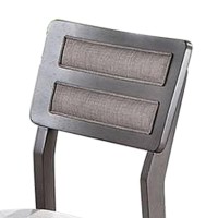 Kya 21 Inch Modern Dining Chair, Ladder Back, Gray Seat, Set Of 2, Gray