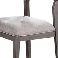 Kya 21 Inch Modern Dining Chair, Ladder Back, Gray Seat, Set Of 2, Gray