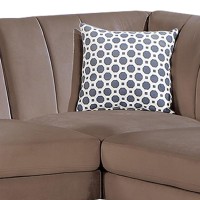 Lynn 2 Piece Sectional Sofa Set, Chaise Lounger, Tufted Velvet, Brown