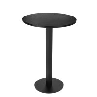 Keli 43 Inch Outdoor Bar Table, Black Aluminum Frame, Foldable Design