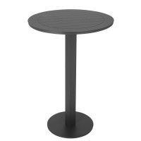 Keli 43 Inch Outdoor Bar Table, Smooth Gray Aluminum, Foldable Design