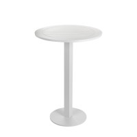 Keli 43 Inch Outdoor Bar Table, White Aluminum Frame, Foldable Design