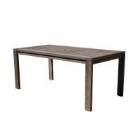 Neji 70 Inch Dining Table, Burnt Brown Eucalyptus Wood Frame, Plank Top