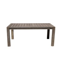 Neji 70 Inch Dining Table, Burnt Brown Eucalyptus Wood Frame, Plank Top