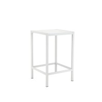 Kylo 43 Inch Outdoor Bar Table, Crisp White Aluminum Metal Frame, Small