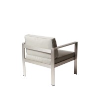 Kili 29 Inch Armchair, Sleek Silver Aluminum Frame, Water Resistant Fabric