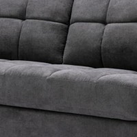 Odin 2 Piece Sofa And Loveseat Set, Tufted Cushions, Gray Velvet Upholstery