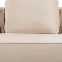 Luxi 102 Inch 4 Seater Sofa, Cream Velvet Upholstery, Chesterfield Design