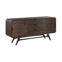 Ivie 65 Inch Serving Cabinet Buffet Sideboard Console With 3 Drawers, Brown