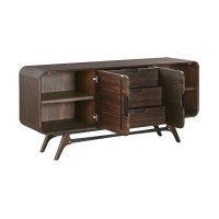 Ivie 65 Inch Serving Cabinet Buffet Sideboard Console With 3 Drawers, Brown