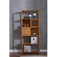 Selma Bamboo Bookcase - Right Facing Spindle Cabinet, Natural